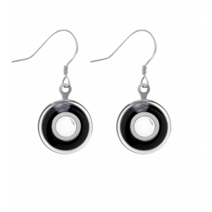 Hook earrings - Duo Milk Black / White