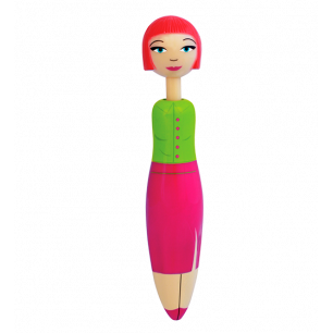 Retractable ballpoint pen - Fashion Girl Pen Green / Pink