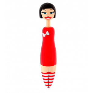 Retractable ballpoint pen - Fashion Girl Pen Red