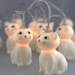 Strings Lights - Mummy Cat Lights White
