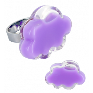 Anello in vetro - Nuage Medium Milk Mallow purple