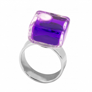 Glass ring - Carré Nano Transparent Purple