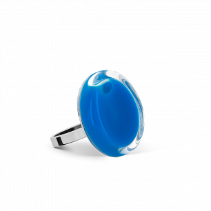 Anello in vetro - Cachou Nano Milk Blu reale