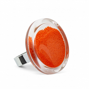 Glass ring - Cachou Medium Billes Orange