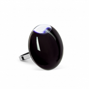 Glass ring - Galet Mini Milk Black
