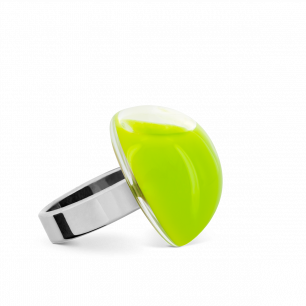 Glass ring - Dome Mini Milk Light Green