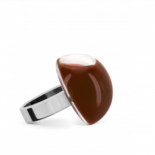 Anello in vetro - Dome Mini Milk Cioccolato