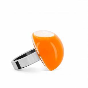 Anello in vetro - Dome Mini Milk Arancione