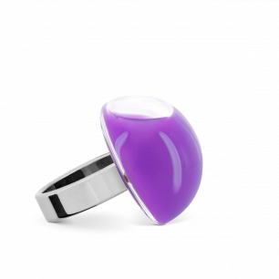 Glass ring - Dome Mini Milk Purple