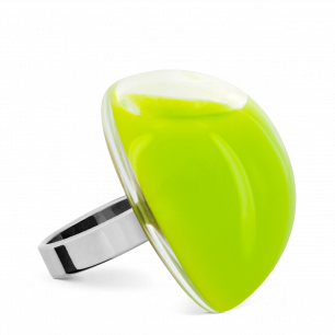 Glass ring - Dome Giga Milk Light Green