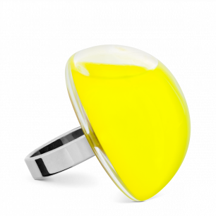 Glass ring - Dome Giga Milk Yellow