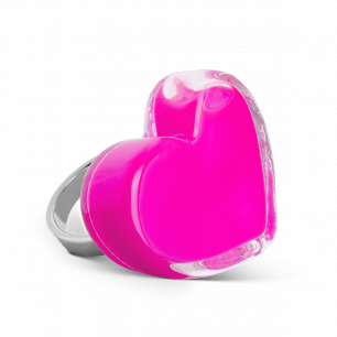 Glass ring - Coeur Medium Milk Pink