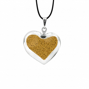 Necklace - Coeur nano billes Gold