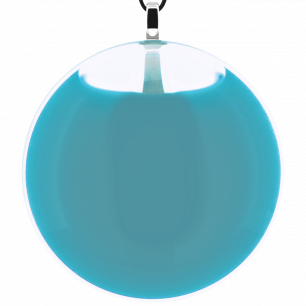 Pendentif en verre soufflé - Galet Giga Milk Turquoise