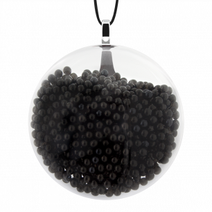 Necklace - Galet Medium Billes Black