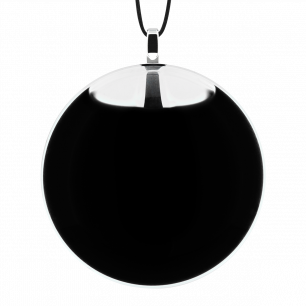 Necklace - Galet Medium Milk Black