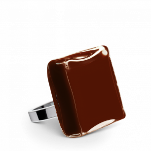 Glass ring - Carré Medium Milk Chocolate