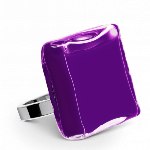 Glass ring - Carré Giga Milk Dark purple