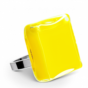 Glass ring - Carré Giga Milk Yellow