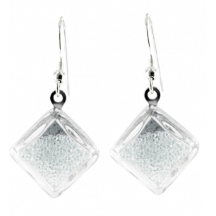 Hook earrings - Carré Billes Crystal
