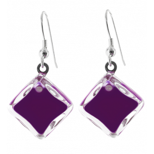 Hook earrings - Carré Milk Dark purple