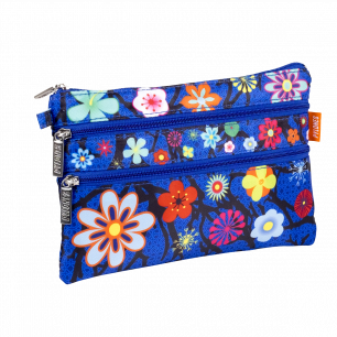 3 zip pouch - Zip It Blue Flower