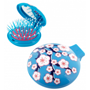 2 in 1 hairbrush and mirror - Lady Retro Cerisier