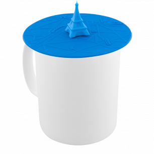Couvercle silicone pour mug - Bienauchaud 10 cm Tour Eiffel Bleue