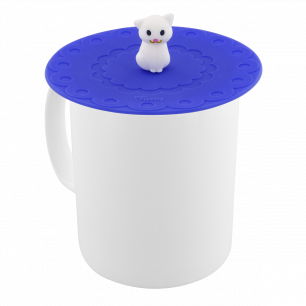 Couvercle silicone pour mug - Bienauchaud 10 cm Chat blanc