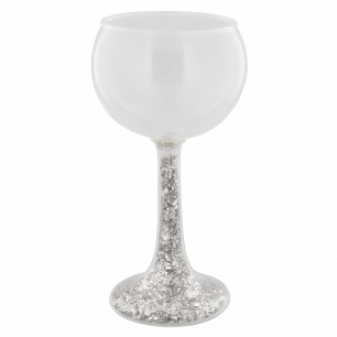 Seconda chance - Bicchiere in vetro soffiato - Tenue de soirée Paillettes Argento