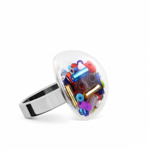 Glass ring - Dome Mini Billes Multicolor