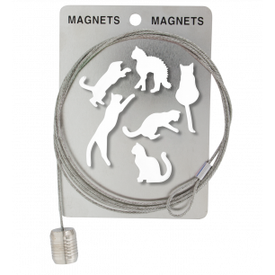 Photo holder cable and magnets - Magnetic Cable White cat