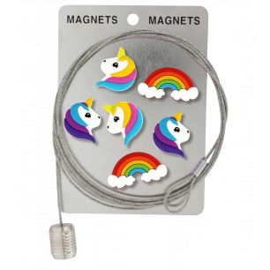 Photo holder cable and magnets - Magnetic Cable Unicorn