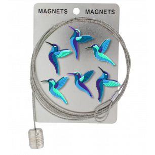 Câble porte photos et magnets - Magnetic Cable Colibris Bleu
