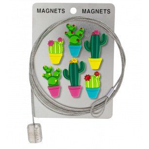 Photo holder cable and magnets - Magnetic Cable Cactus