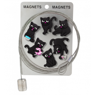 Photo holder cable and magnets - Magnetic Cable Cat