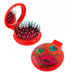 2 in 1 hairbrush and mirror - Lady Retro Coquelicots